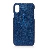 Ammoment - Stingray in Glitter Metallic Blue - Leather Cover - iPhone X