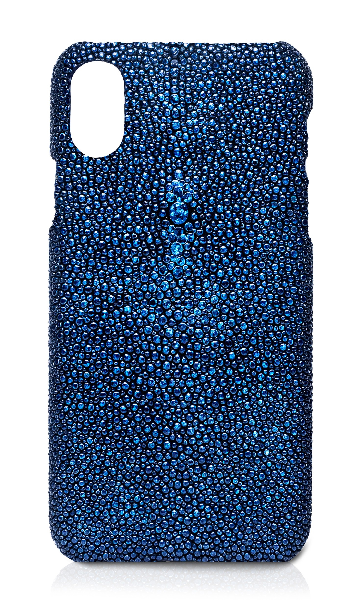 Ammoment - Stingray in Glitter Metallic Blue - Leather Cover - iPhone X