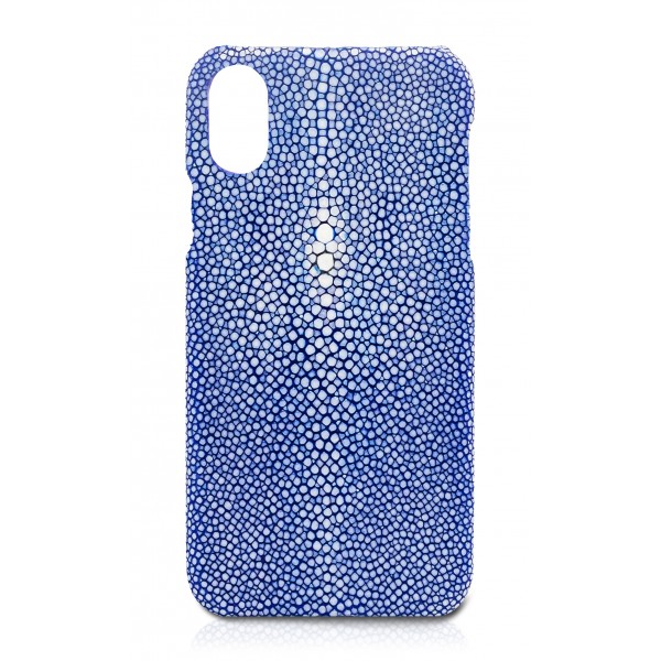 Ammoment Stingray in Blue Leather Cover iPhone X Avvenice