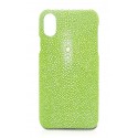Ammoment - Stingray in Light Green - Leather Cover - iPhone X
