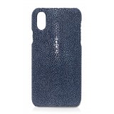 Ammoment - Stingray in Navy - Leather Cover - iPhone X