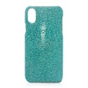 Ammoment - Stingray in Turquoise - Leather Cover - iPhone X
