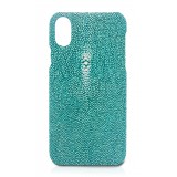 Ammoment - Stingray in Turquoise - Leather Cover - iPhone X