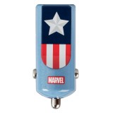 Tribe - Captain America - Marvel - Caricatore da Auto - Fast Car Charger - Caricatore USB - iPhone, iPad, Tablet, Samsung