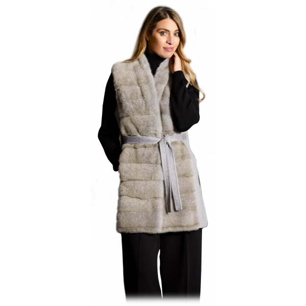 Jade Montenapoleone - Barbara Cashmere Vest with Mink - Fur Coat - Luxury Exclusive Collection