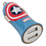 Tribe - Captain America - Marvel - Car Charger Double - Fast Car Charge - USB Charger - iPhone, iPad, Tablet, Samsung