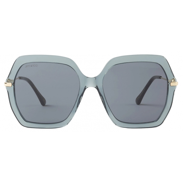 Jimmy Choo - Esther - Grey Square-Frame Sunglasses with Pearls - Jimmy Choo Eyewear