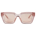 Jimmy Choo - Megs - Nude Square Frame Sunglasses with Swarovski Crystals - Jimmy Choo Eyewear