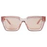 Jimmy Choo - Megs - Nude Square Frame Sunglasses with Swarovski Crystals - Jimmy Choo Eyewear