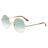 Jimmy Choo - Oriane/s 57 - Green and Gold Havana Round-Frame Sunglasses - Jimmy Choo Eyewear
