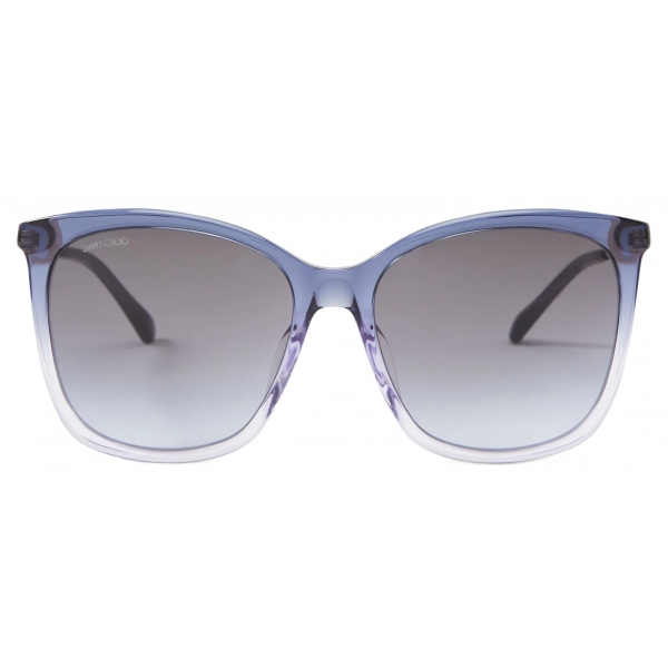 Jimmy Choo - Nerea/G - Lilac Square Frame Sunglasses with Swarovski Crystals - Jimmy Choo Eyewear