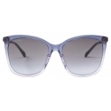 Jimmy Choo - Nerea/G - Lilac Square Frame Sunglasses with Swarovski Crystals - Jimmy Choo Eyewear