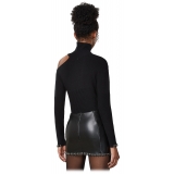 Patrizia Pepe - Cut-Out Sweater with Piercing Detail - Black - Pullover - Made in Italy - Luxury Exclusive Collection
