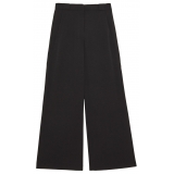 Patrizia Pepe - Wide Leg Trousers in Technical Fabric - Black - Trousers - Made in Italy - Luxury Exclusive Collection