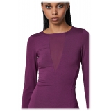 Patrizia Pepe - Dress with Transparent Fabric Detail - Purple - Made in Italy - Luxury Exclusive Collection