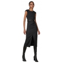 Patrizia Pepe - Pinstripe Patterned Sheath Dress - Black - Made in Italy - Luxury Exclusive Collection