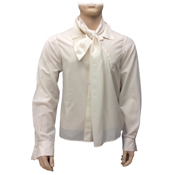 Nicolao Atelier - Camicia da Uomo con Sciarpa a Scomparsa - Camicia - Made in Italy - Luxury Exclusive Collection