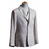 Nicolao Atelier - Anni '30 Jacket - Ecru Linen for Men - Jacket - Made in Italy - Luxury Exclusive Collection