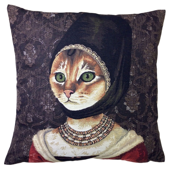 Nicolao Atelier - Cushion with Portrait of Girl - Pillow - Made in Italy - Luxury Exclusive Collection
