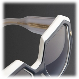 Cutler & Gross - 9324 Square Sunglasses - Black on White - Luxury - Cutler & Gross Eyewear