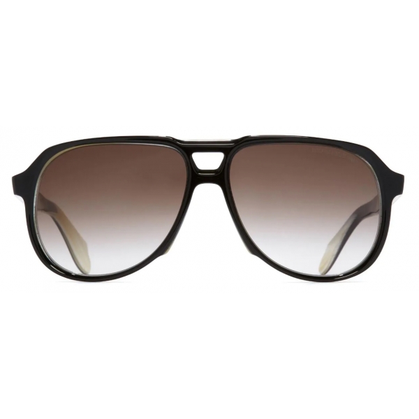 Cutler & Gross - 9782 Aviator Sunglasses - Black on Horn - Luxury - Cutler & Gross Eyewear