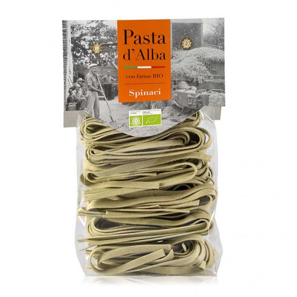 Pasta d'Alba - Tagliatelle agli Spinaci Bio - Linea Artigianale - Pasta Italiana Biologica Artigianale