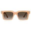 Cutler & Gross - 1386 Square Sunglasses - Peach Marble - Luxury - Cutler & Gross Eyewear