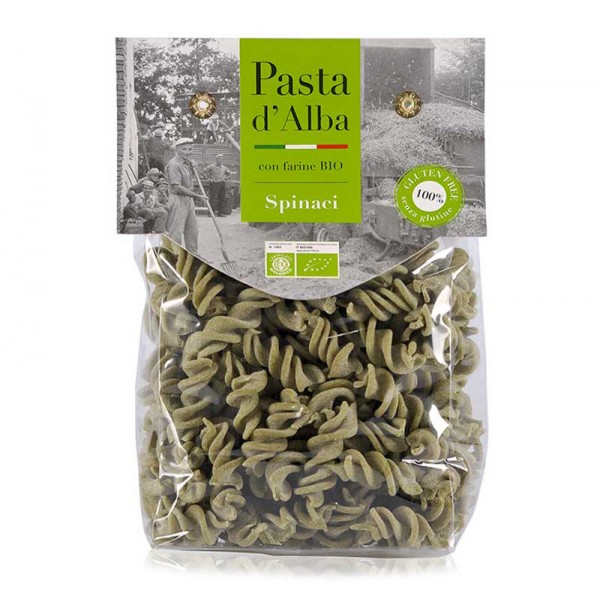 Pasta d'Alba - Organic Fusilli of Rice and Spinach - Gluten Free Line - Artisan Organic Italian Pasta