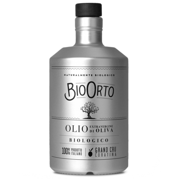 BioOrto - Grand Cru - Blend Coratina - Organic Italian Extra Virgin Olive Oil - 500 ml