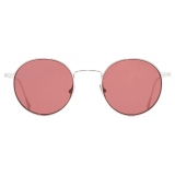 Cutler & Gross - 0001 Round Sunglasses - White Gold Rhodium 18K - Luxury - Cutler & Gross Eyewear