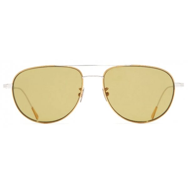 Cutler & Gross - 0002 Aviator Sunglasses - Yellow Gold 24K + Rhodium 18K - Luxury - Cutler & Gross Eyewear