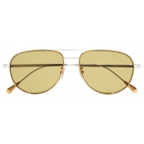 Cutler & Gross - 0002 Aviator Sunglasses - Yellow Gold 24K + Rhodium 18K - Luxury - Cutler & Gross Eyewear