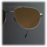 Cutler & Gross - 0002 Aviator Sunglasses - White Gold Rhodium 18K - Luxury - Cutler & Gross Eyewear