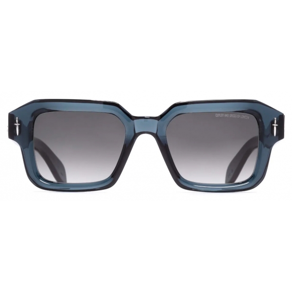 Cutler & Gross - The Great Frog Bones Link Rectangle Sunglasses - Deep Blue - Luxury - Cutler & Gross Eyewear