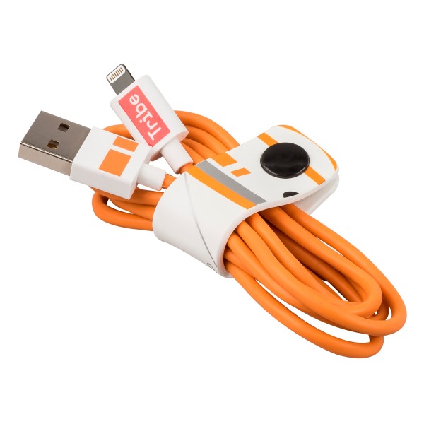 Tribe - BB-8 - Star Wars - Lightning USB Cable - Data Transmission and Charging for Apple, iPhone - MFi Certified - 120 cm