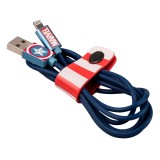Tribe - Captain America - Marvel - Cavo Lightning USB - Trasmissione Dati e Ricarica per Apple iPhone - Certificato MFi - 120 cm