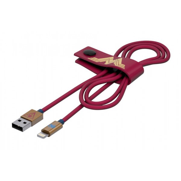 Tribe - Wonder Woman - DC Comics - Lightning USB Cable - Data Transmission and Charging Apple, iPhone - MFi Certified - 120 cm