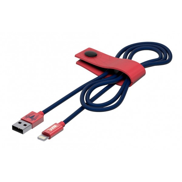 Tribe - Spider-Man - Marvel - Lightning USB Cable - Data Transmission and Charging Apple, iPhone - MFi Certified - 120 cm
