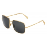 Céline - Triomphe Rhinestone 01 Sunglasses in Metal with Crystals - Gold Smoke - Sunglasses - Céline Eyewear