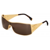 Céline - Triomphe Metal Racer Sunglasses in Metal - Gold Nicotine - Sunglasses - Céline Eyewear