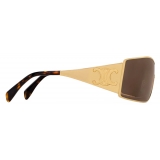 Céline - Triomphe Metal Racer Sunglasses in Metal - Gold Nicotine - Sunglasses - Céline Eyewear