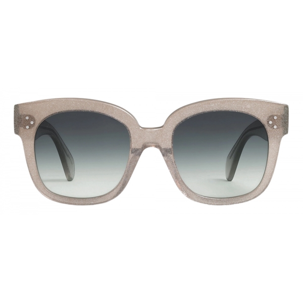 Céline - Oversized S002 Sunglasses in Acetate - Silver Glitter - Sunglasses - Céline Eyewear