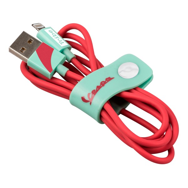 Tribe - Acquamarina - Vespa - Lightning USB Cable - Data Transmission and Charging for Apple, iPhone - MFi Certified - 120 cm