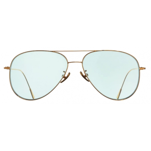 Cutler & Gross - 1266 Gold Plated Aviator Sunglasses - Pale Light Blue - Luxury - Cutler & Gross Eyewear