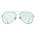 Cutler & Gross - 1266 Gold Plated Aviator Sunglasses - Pale Light Blue - Luxury - Cutler & Gross Eyewear