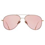 Cutler & Gross - 1266 Gold Plated Aviator Sunglasses - Pale Pink - Luxury - Cutler & Gross Eyewear