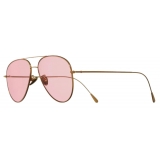 Cutler & Gross - 1266 Gold Plated Aviator Sunglasses - Pale Pink - Luxury - Cutler & Gross Eyewear