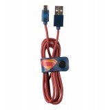 Tribe - Superman - DC Comics - Micro USB Cable - Data Transmission and Charging for Android, Samsung, HTC, Nokia, Sony - 120 cm