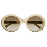 Cutler & Gross - 1327 Oversize Round Sunglasses - Cream - Luxury - Cutler & Gross Eyewear