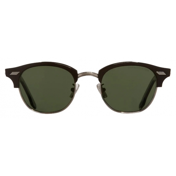 Cutler & Gross - 1334 Round Sunglasses - Black Green Lens - Luxury - Cutler & Gross Eyewear